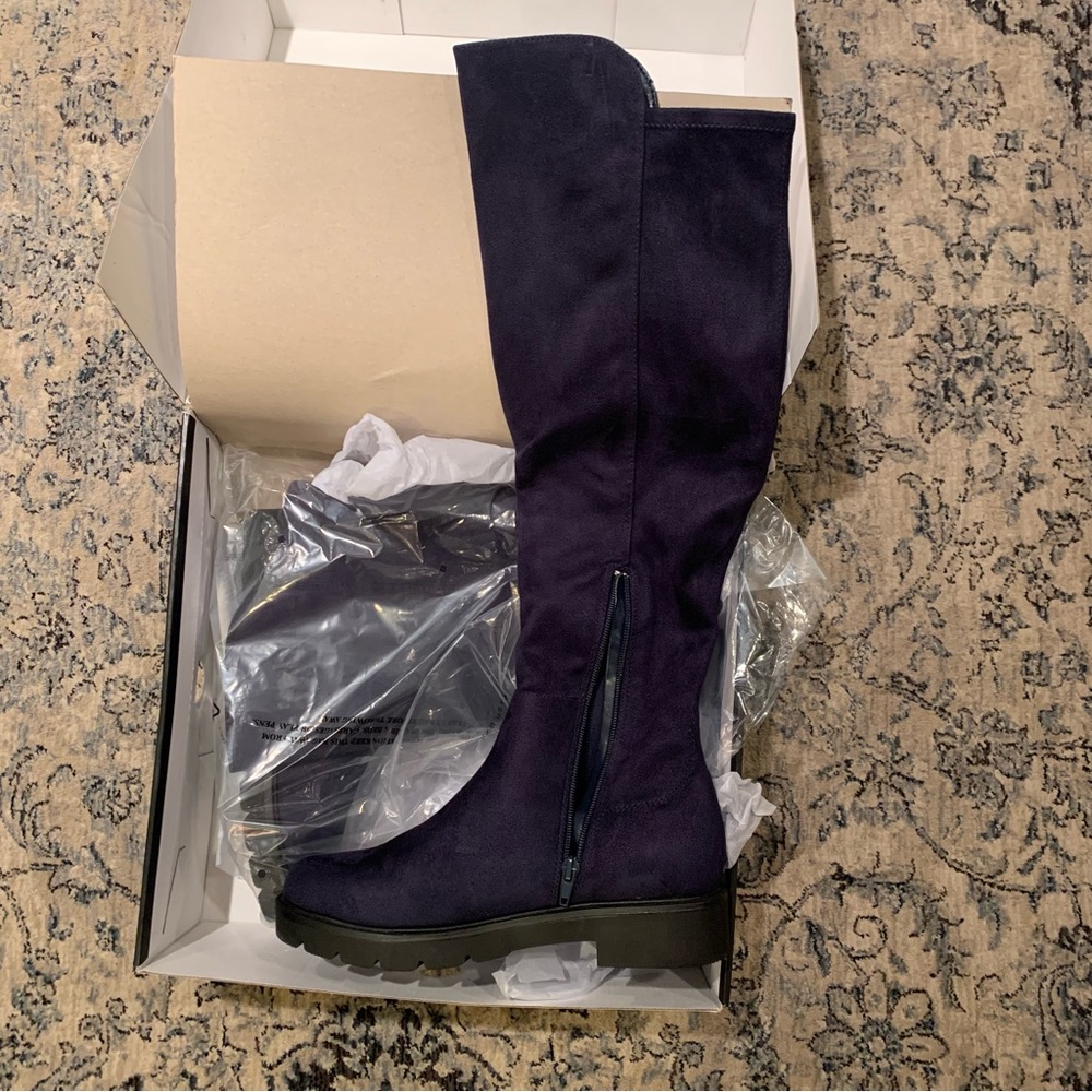 Navy Knee High Boot